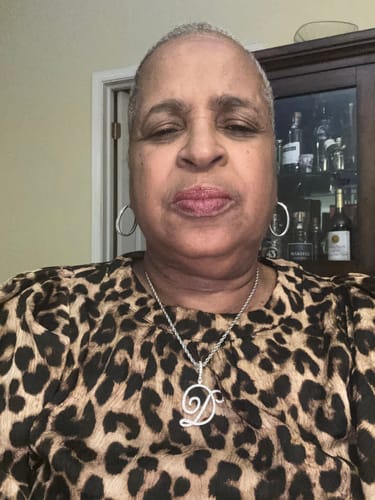 Customer photo review of Luxe Diamond Initial Necklace