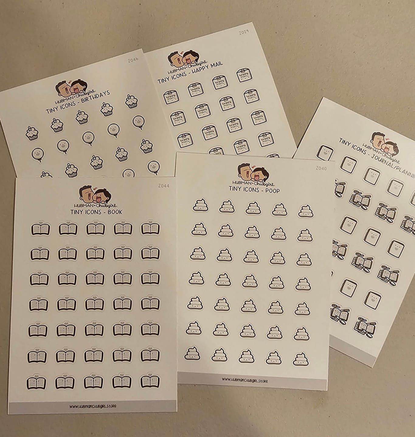 Customer photo review of Tiny Icons - Book Planner Stickers