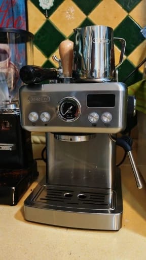 Customer photo review of Stainless Steel Espresso Machine 58mm Portafilter — Silver | KIMLUD