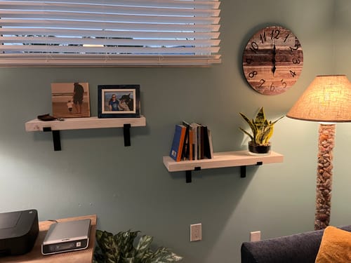 Customer photo review of Rustic Shelves with Brackets