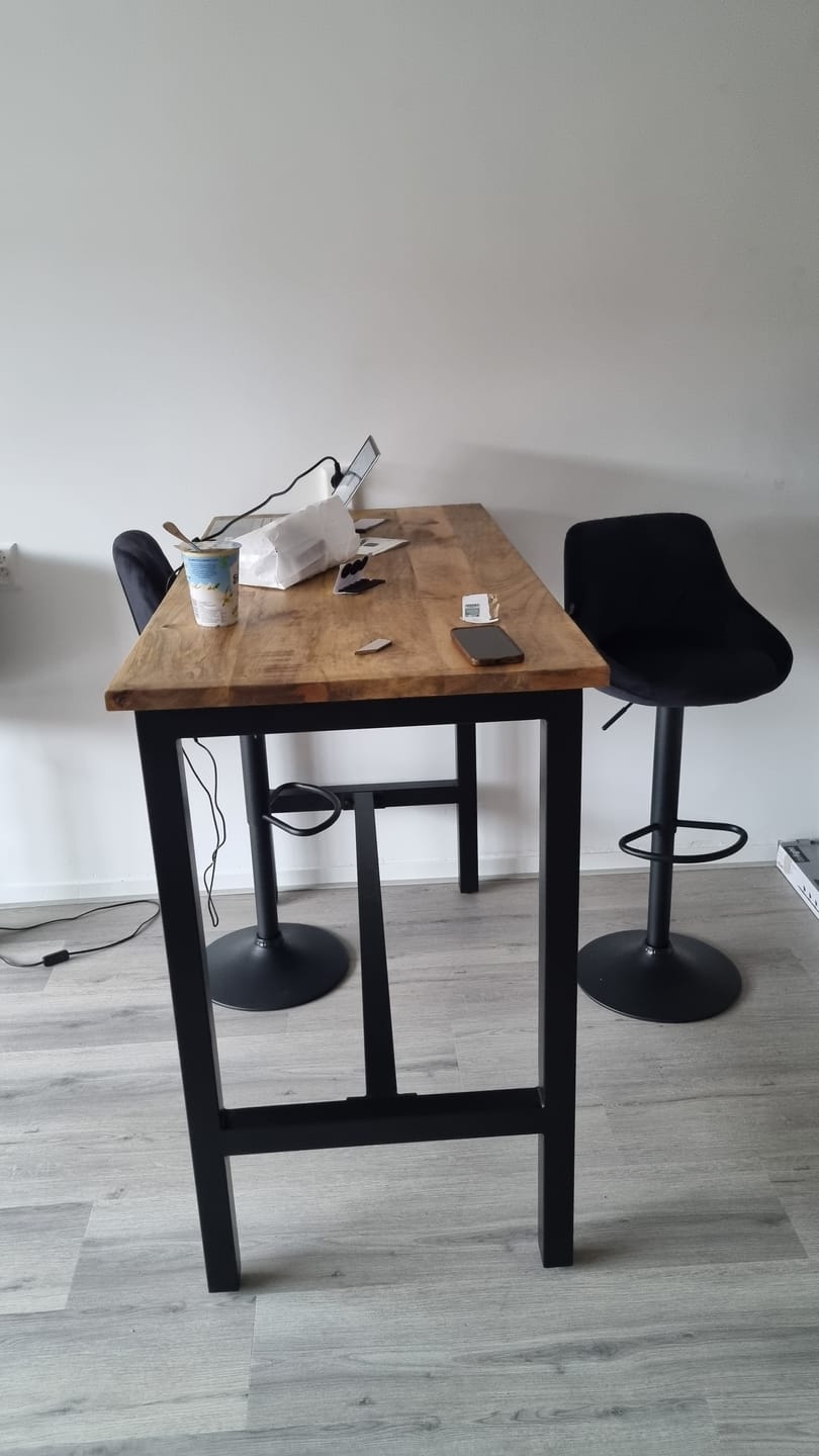 Customer photo review of Bartafel Industrieel Design | Mangohout en Staal | 135x65x105cm