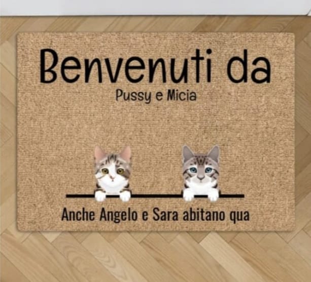 Customer photo review of Tutti i miei amici pelosi - Zerbino personalizzato