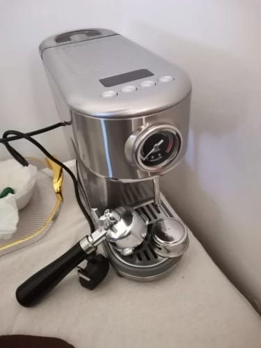 Customer photo review of Stainless Steel Espresso Machine Semi Automatic 20 Bar — Silver | KIMLUD