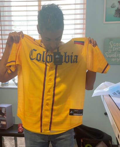 Customer photo review of Colombia Custom Baseball Jersey
