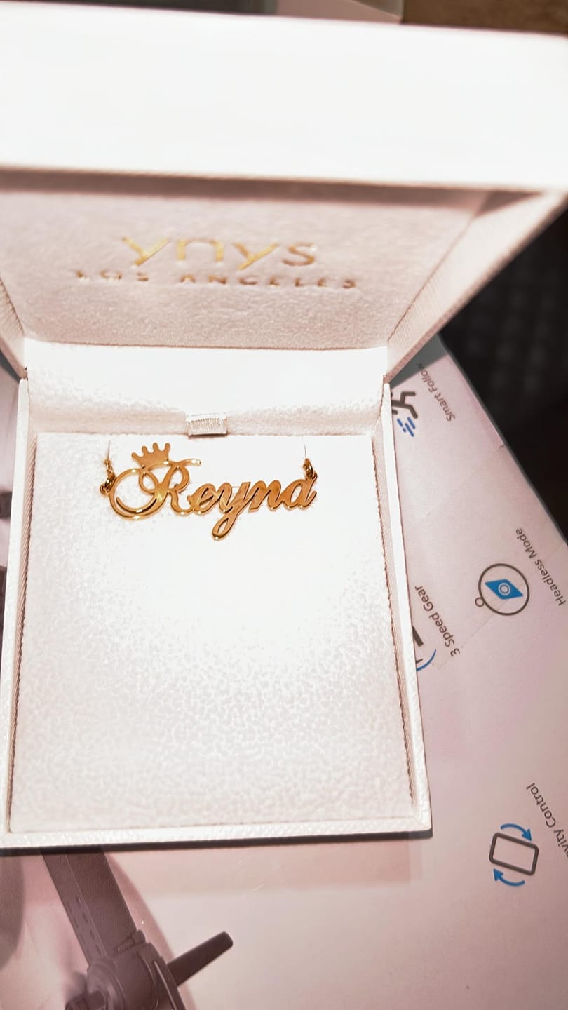 Customer photo review of Crown Name Necklace
