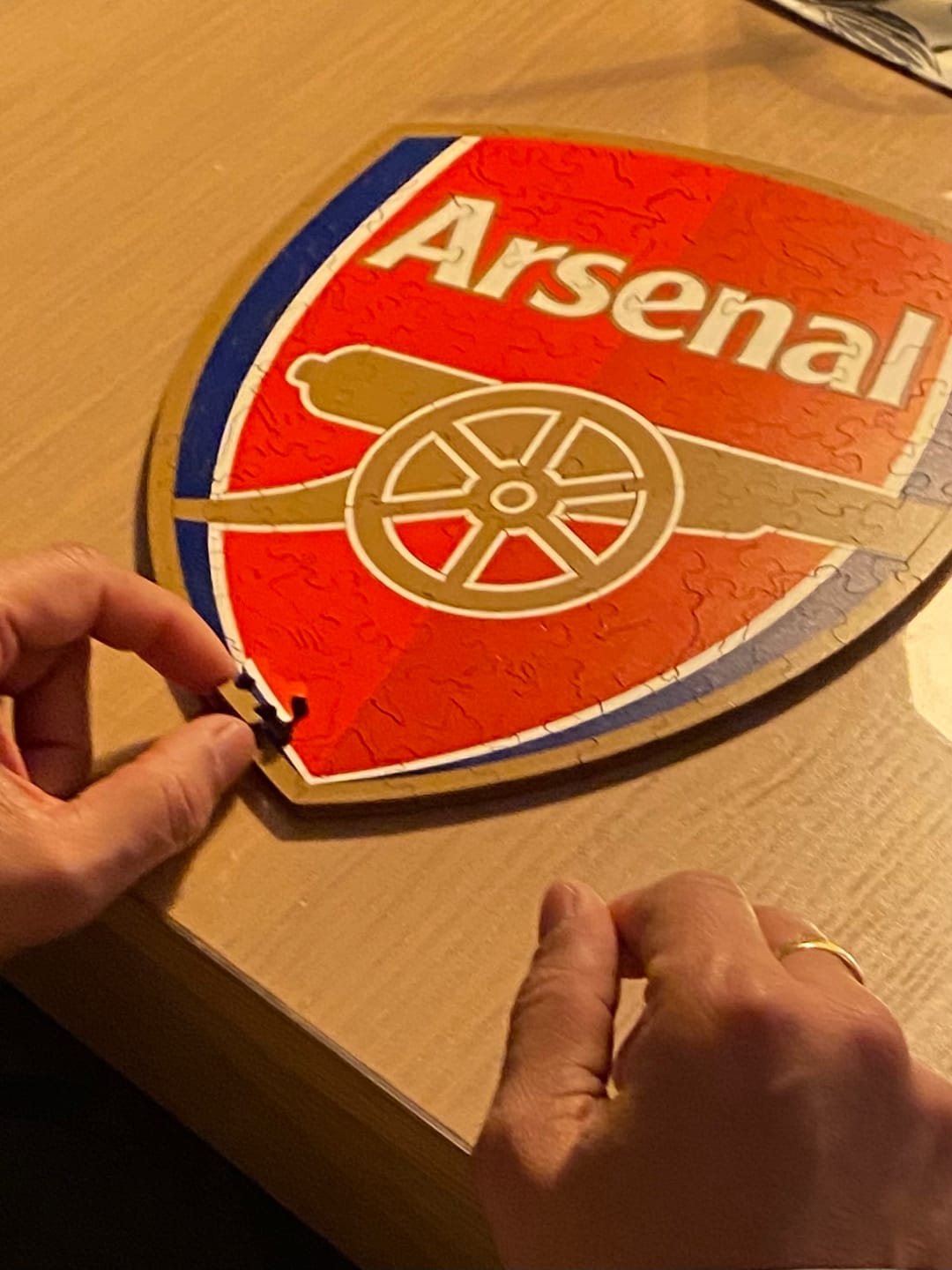 Customer photo review of Arsenal FC® Logo - Wooden Puzzle