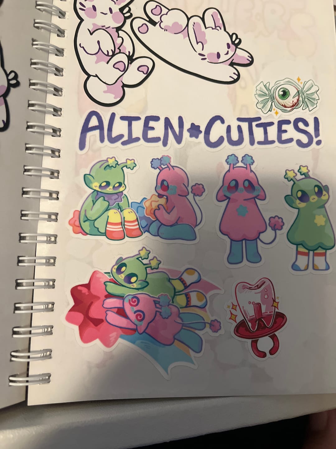 Customer photo review of Cute Alien Sticker Sheet