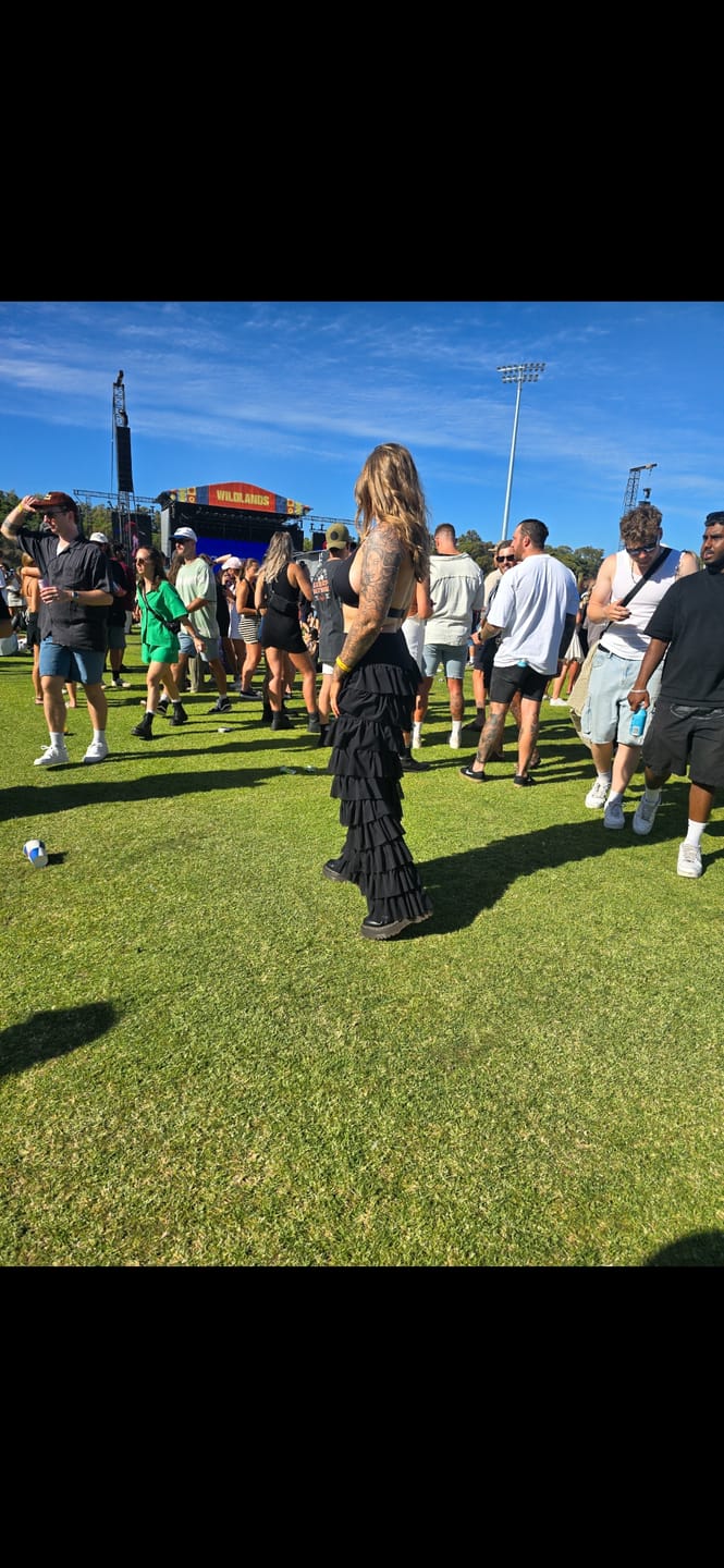 Customer photo review of Black Ruffle Flares