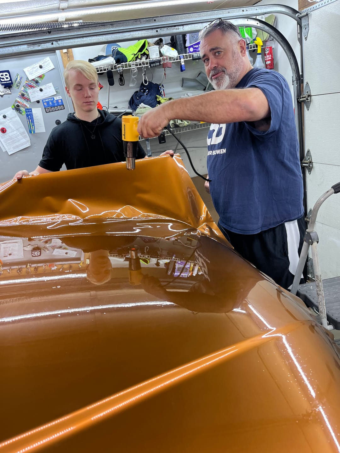 Customer photo review of Glossy Metallic Copper Vinyl Wrap