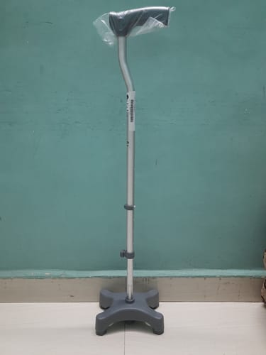 Customer photo review of Avanti L Shape Quadripod Stick | Walking Stick with Adjustable Height | Light Weight | 4 Legged Base (Grey)