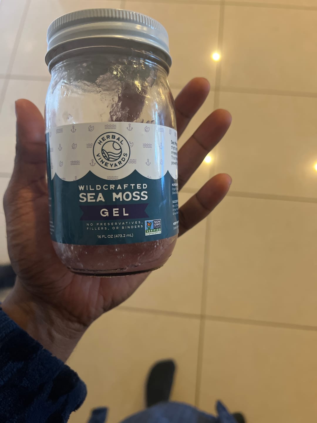Customer photo review of EXCLUSIVE PURPLE SEA MOSS GEL