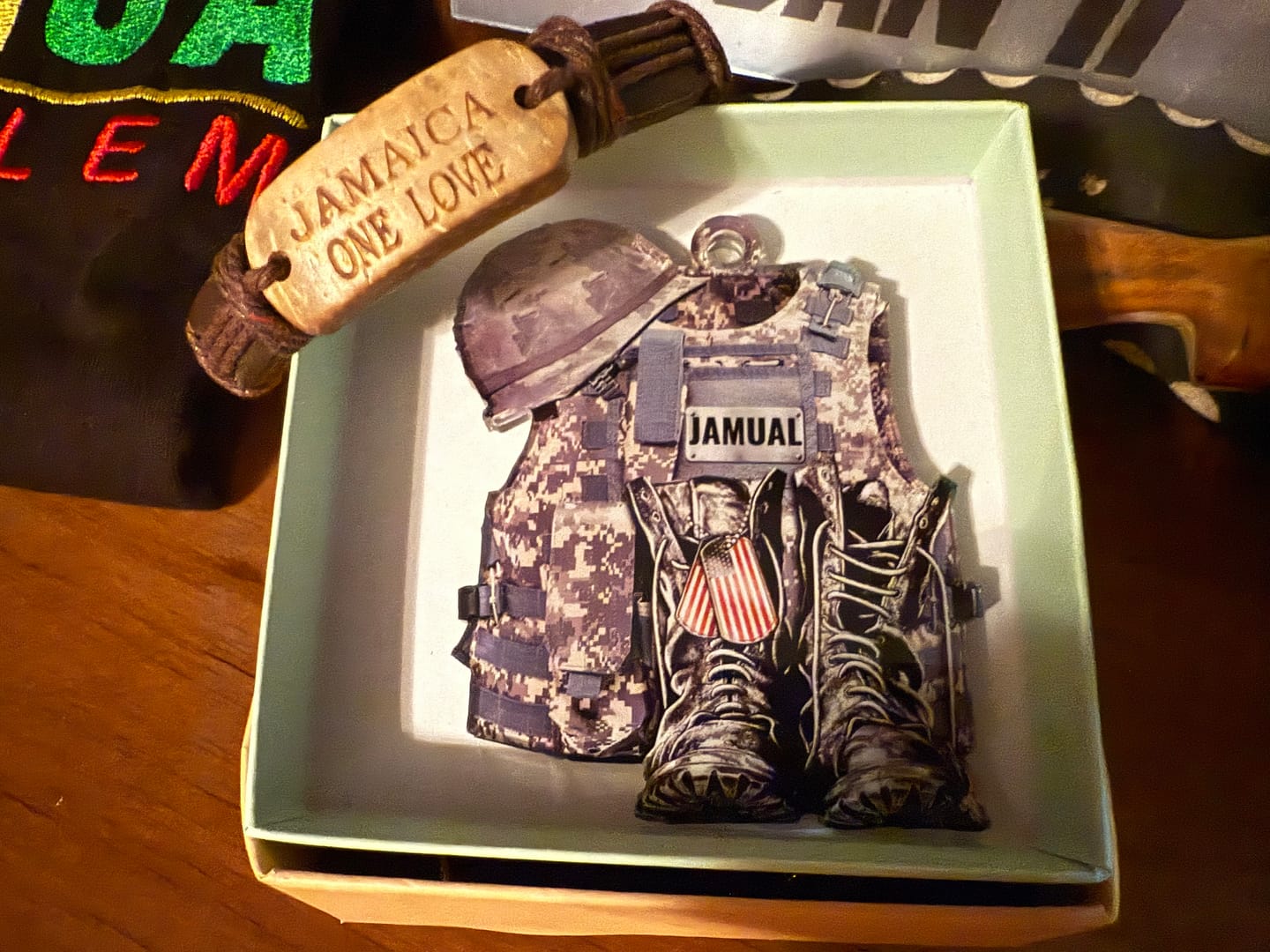 Customer photo review of Military Uniform - Boots & Hat - Personalized Flat Acrylic Ornament