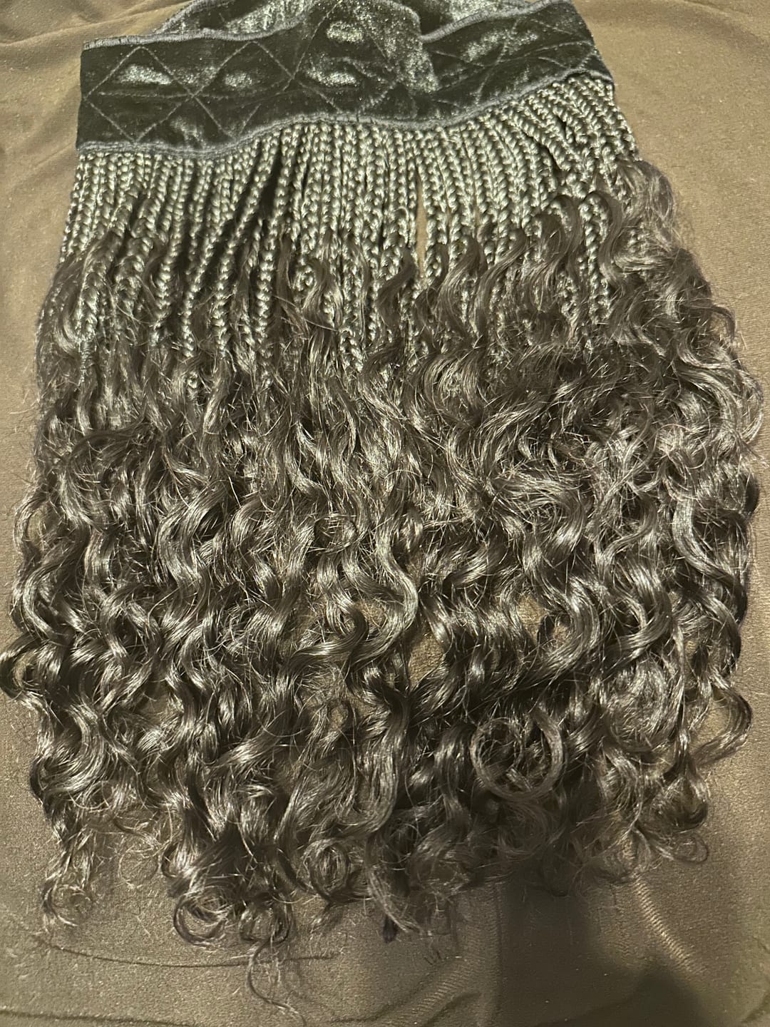 Customer photo review of 💥Flash Sale | Grab & Go Braids Band Wig Boho Style with Human Hair Curls