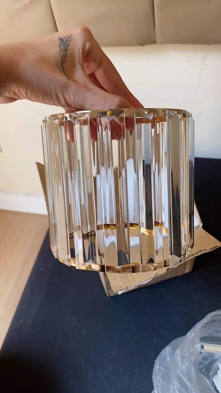 Customer photo review of Luminária de Teto Sofisticada Cúpula de Vidro Bivolt