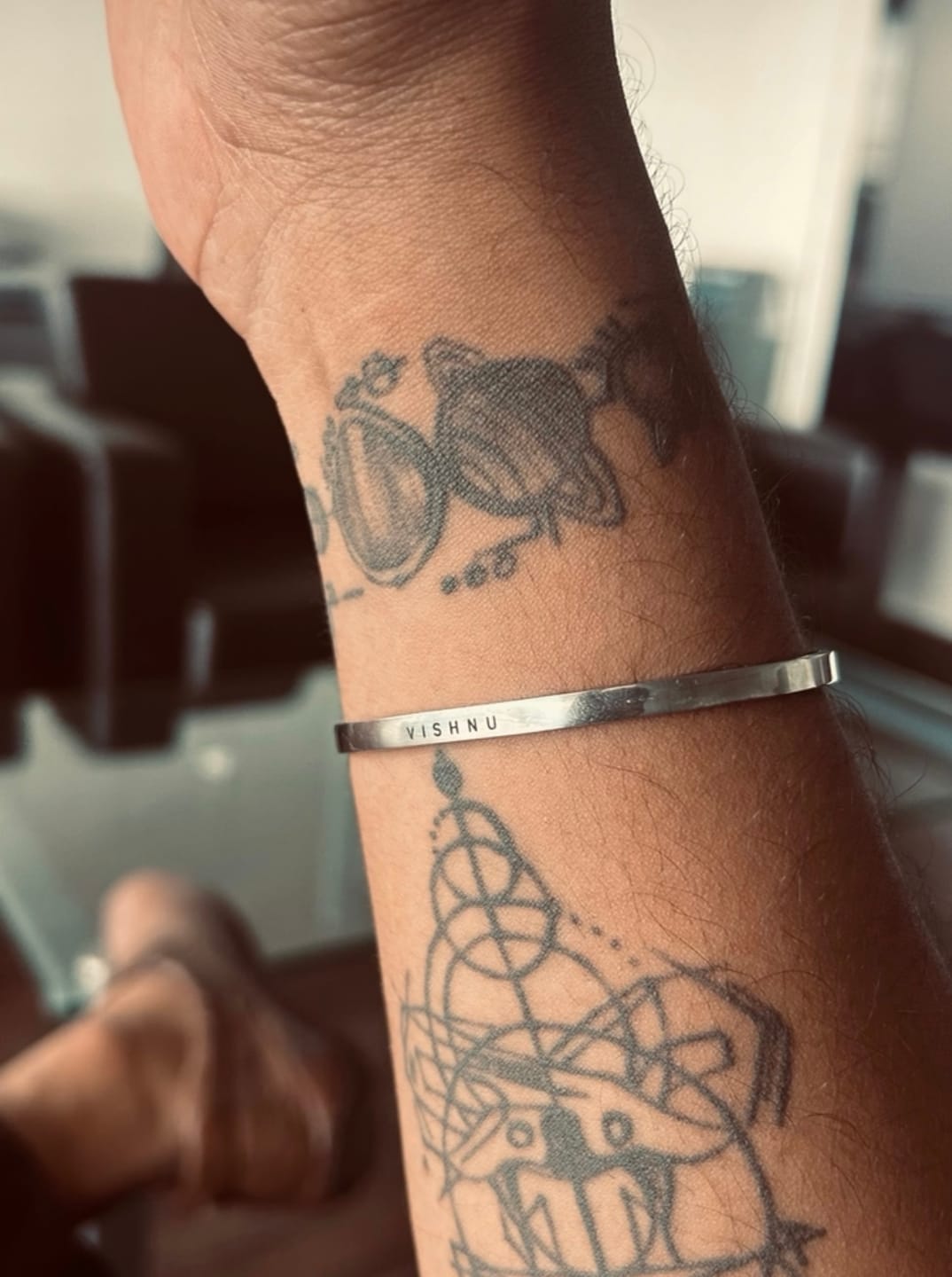 Customer photo review of Personalised Silver Bracelet