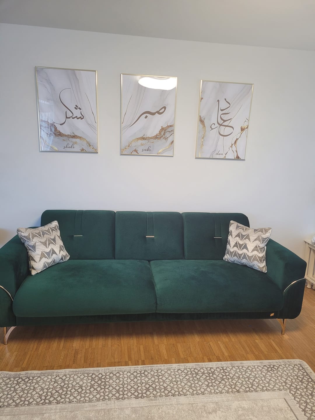 Customer photo review of Shukr, Dua, Sabr - Grey Golden Marble (Poster Set)