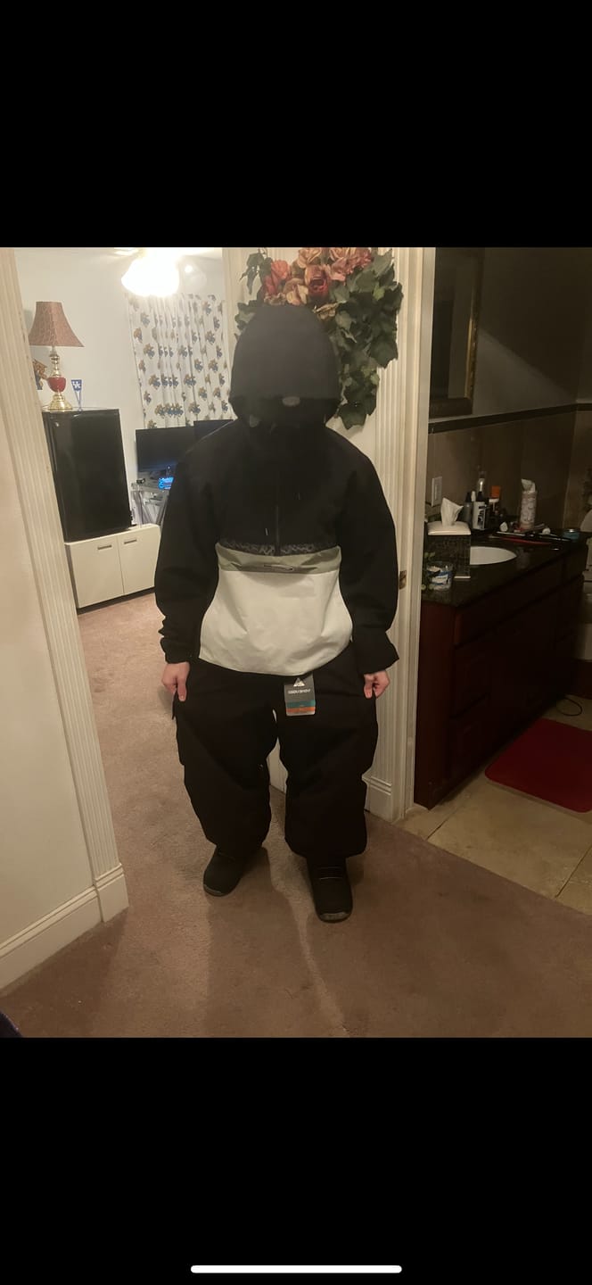 Customer photo review of Men's Black Lightweight Inner Leg Vents Baggy Snow Pants