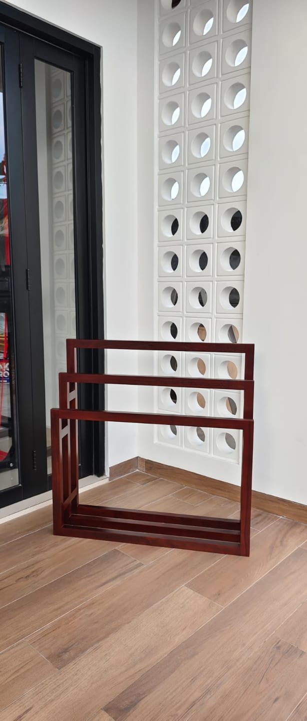 Customer photo review of Exclusive Tiered Teak Towel Rack