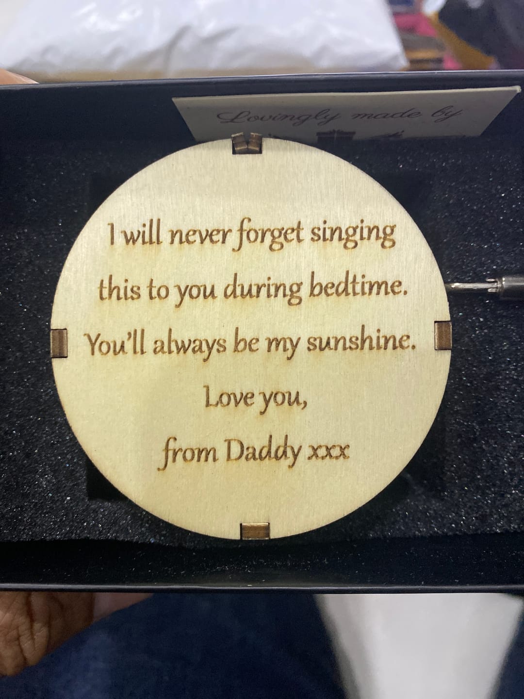 Customer photo review of Cylindrical Hand Crank Music Box