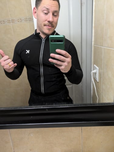 Customer photo review of Kewlioo Pro Sauna Jacket for Men (Full/Half Zip)