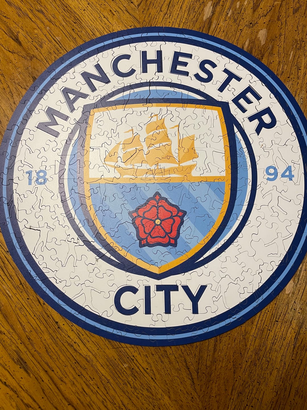 Customer photo review of Manchester City FC® Logo - Wooden Puzzle
