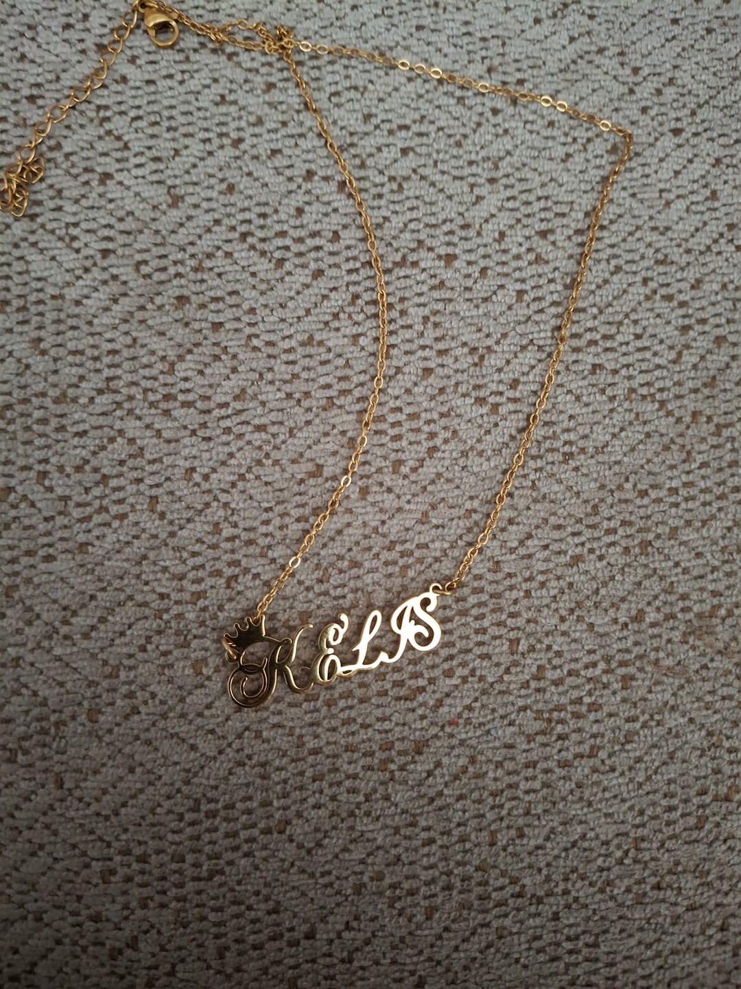 Customer photo review of Crown Name Necklace