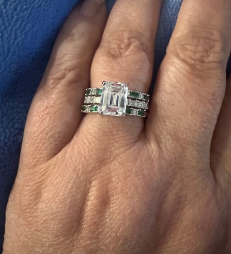 Customer photo review of Art Deco Solitaire 2.1ct CZ Ring Set in Sterling Silver