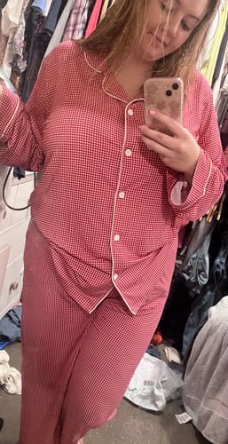 Customer photo review of Adult Button Down Pajama Set