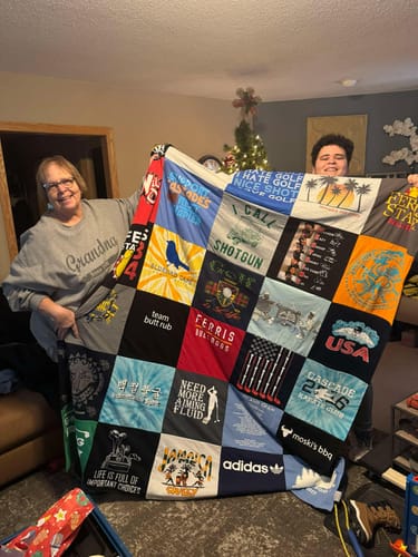 T-shirt quilt from ferris state university by Kathy from IA