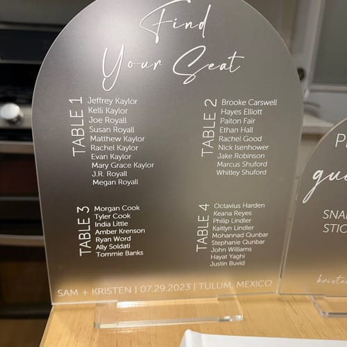 Customer photo review of Custom Table Top Sign