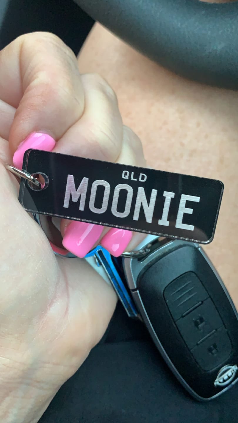 Customer photo review of QLD Prestige Licence Plate Custom Keychain