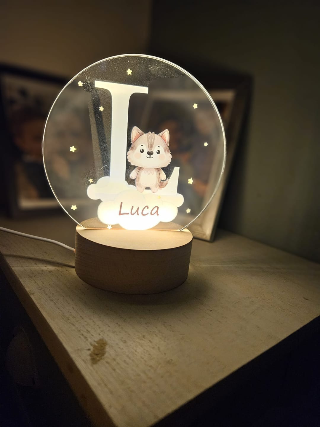 Customer photo review of Rocket Ship - Personalized Night Light