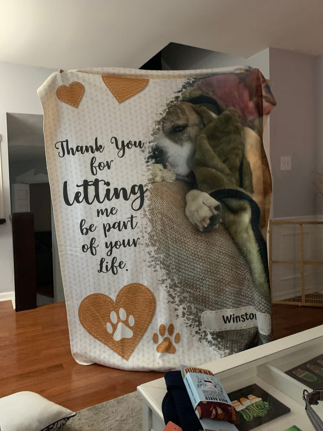 Customer photo review of Thank you - Personalized Blanket