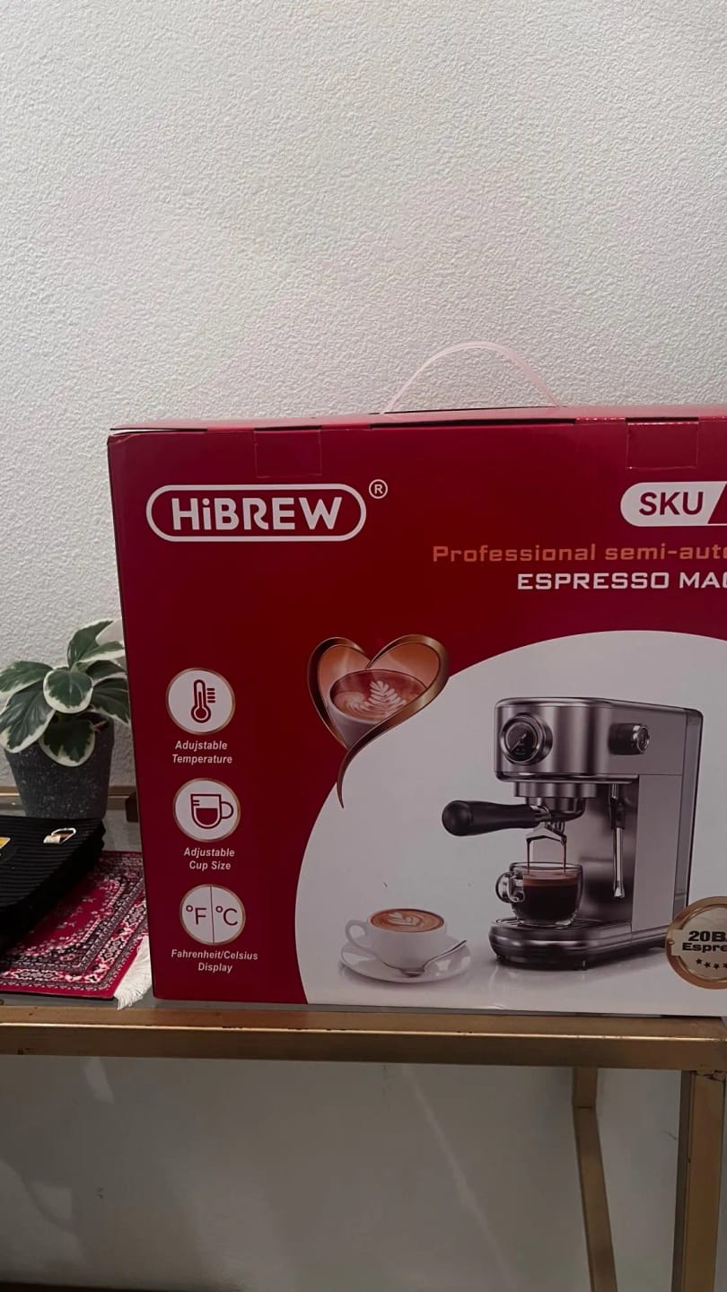 Customer photo review of Stainless Steel Espresso Machine Semi Automatic 20 Bar — Silver | KIMLUD