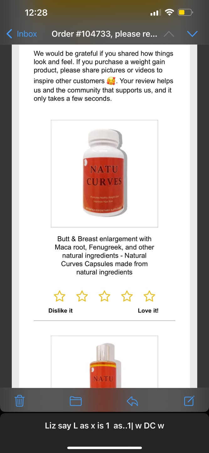 Customer photo review of Butt & Breast enlargement with Maca root, Fenugreek, and other natural ingredients - Natural Curves Capsules made from natural ingredients