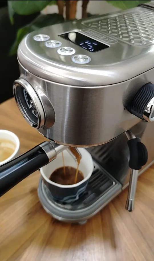Customer photo review of Stainless Steel Espresso Machine Semi Automatic 20 Bar — Silver | KIMLUD