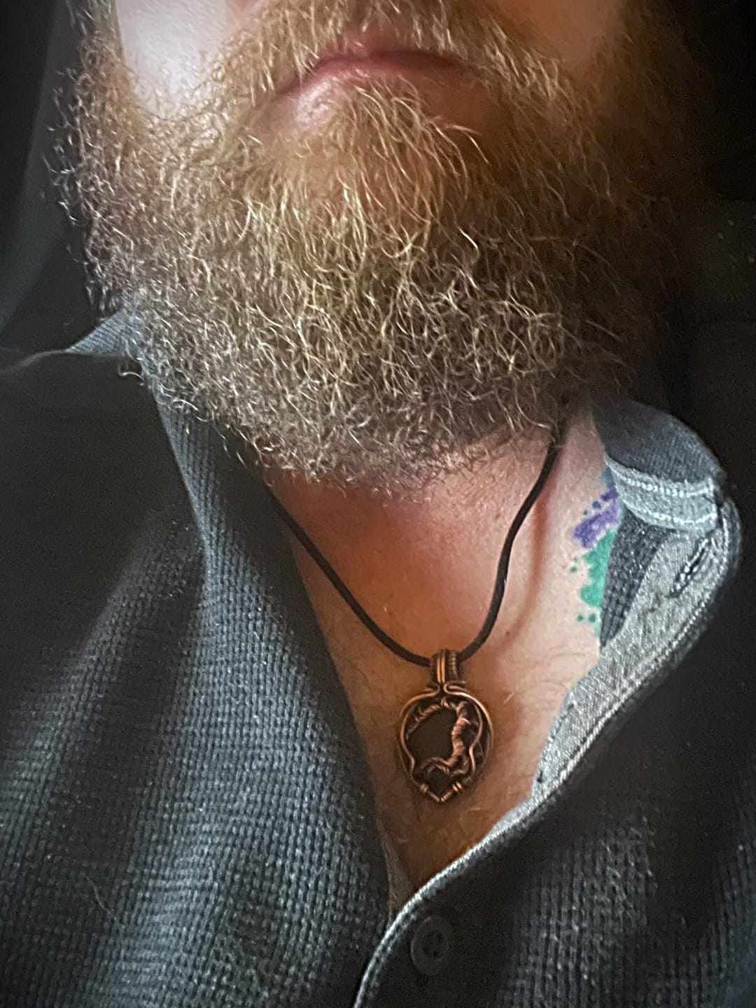 Customer photo review of Black Shungite Pendant with Antiqued Copper Tree of Life Setting