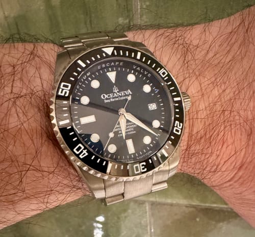 Customer photo review of Oceaneva Deep Marine Explorer II - Pro Diver Titanium Limited Edition 1250m