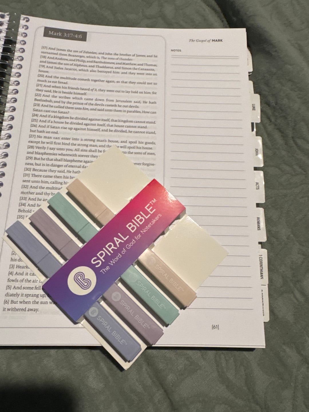 Customer photo review of Spiral Bible™ Tabs