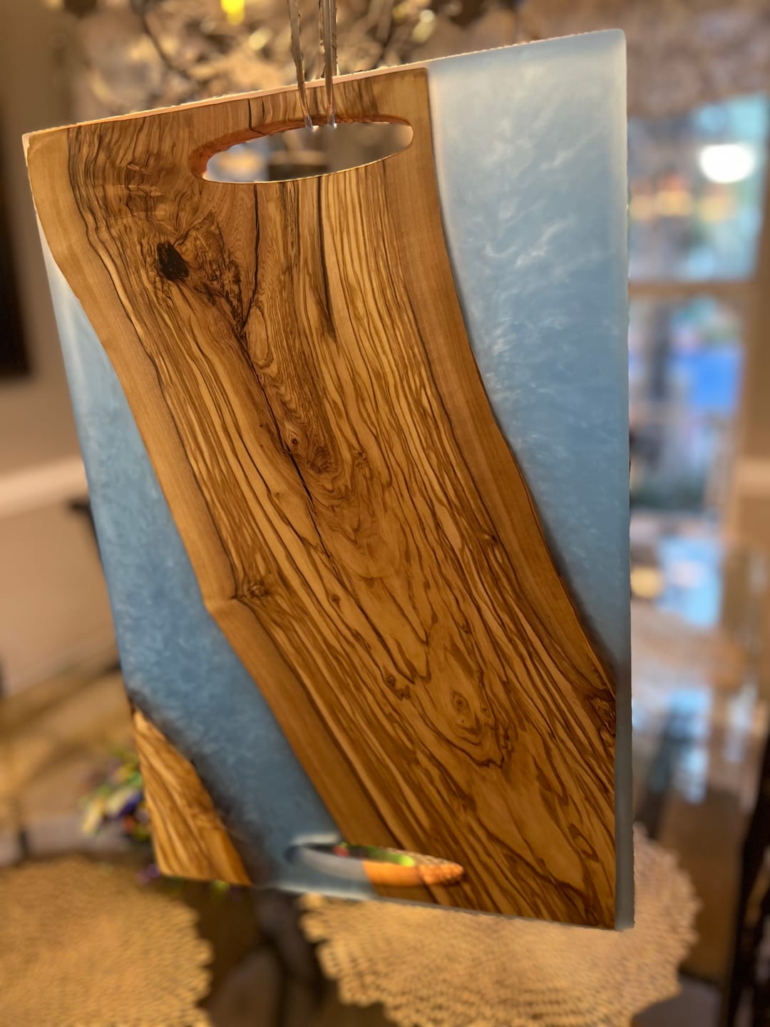 Customer photo review of Oval Grip Handle Acrylic Router Template
