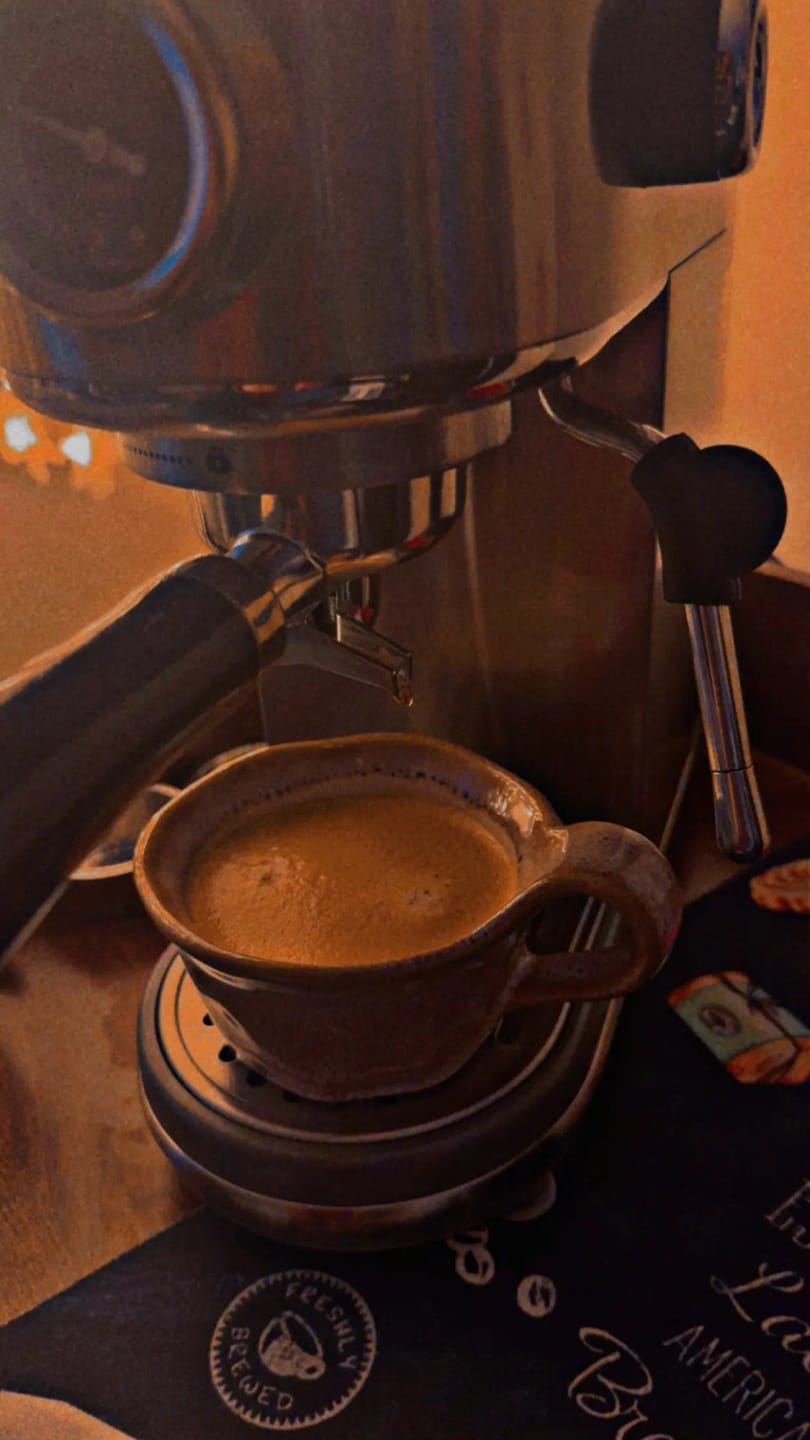 Customer photo review of Stainless Steel Espresso Machine Semi Automatic 20 Bar — Silver | KIMLUD