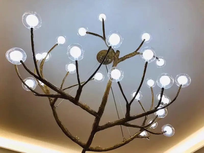 Customer photo review of Rustic Tree Branch Chandelier, Dimmable