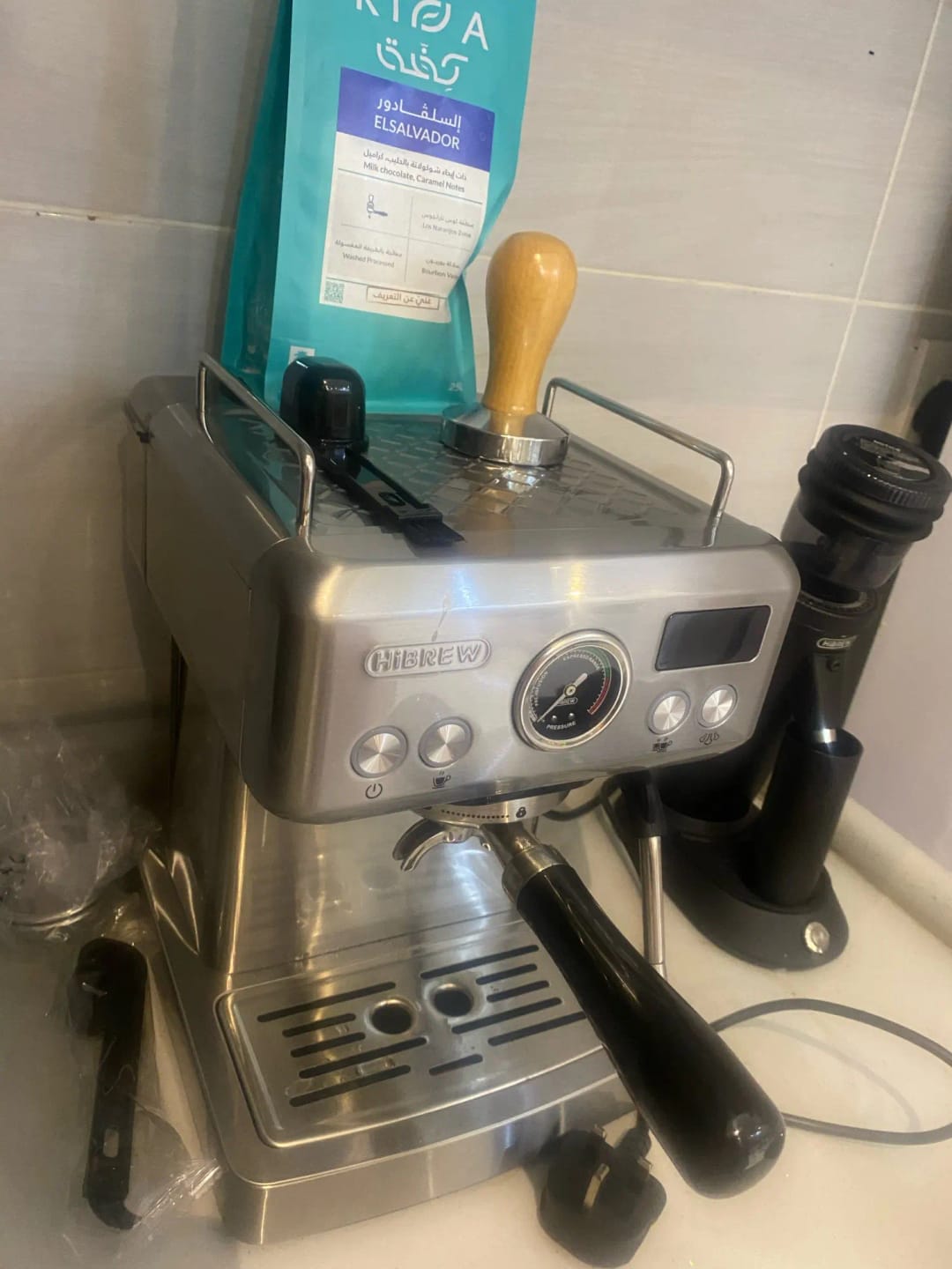 Customer photo review of Stainless Steel Espresso Machine 58mm Portafilter — Silver | KIMLUD