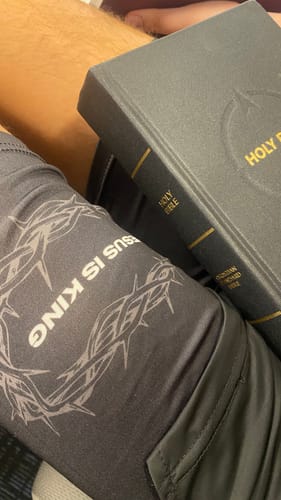 Customer photo review of Jesus is King Performance Shorts