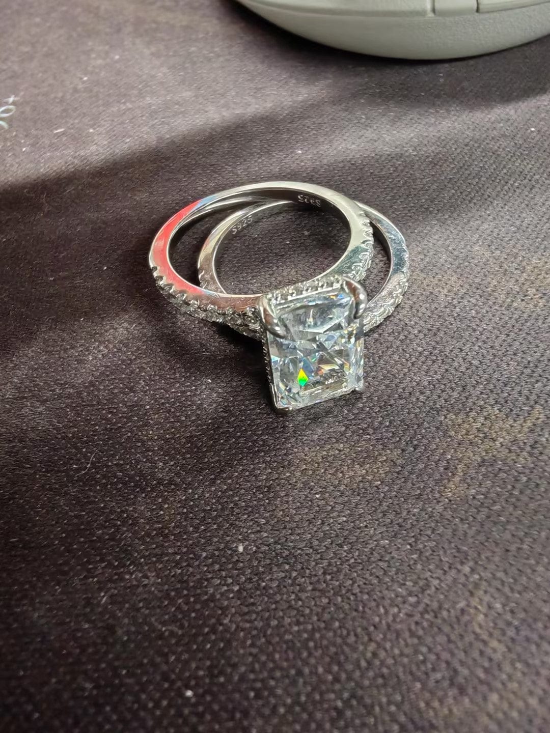 Customer photo review of S925 3.5 Carat Radiant Cut Wedding Ring Set In Sterling Silver Holiday Ring Gift For Women