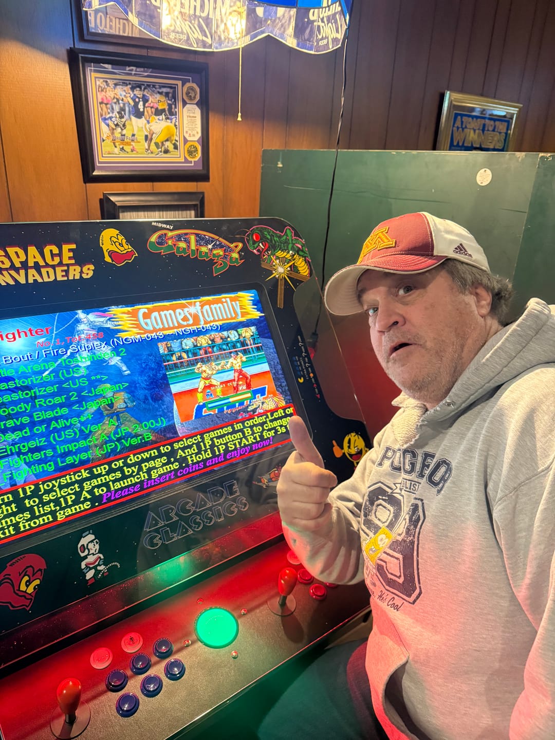 Customer photo review of Cocktail Arcade Machine 4600 Games  Tilt Up Black Lift Up Retro Multi-cade Table