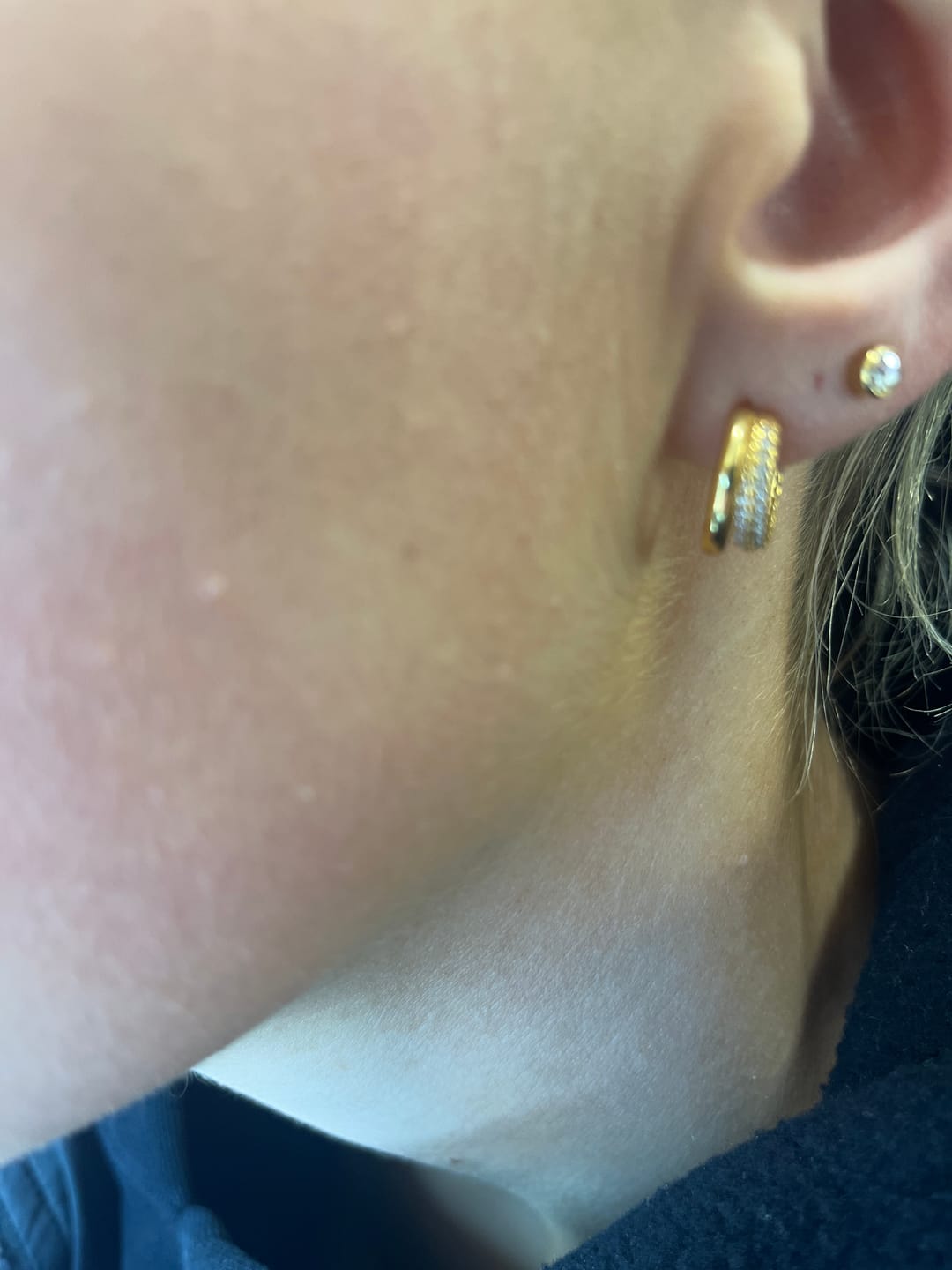 Customer photo review of Duo Layered Hoops Gold
