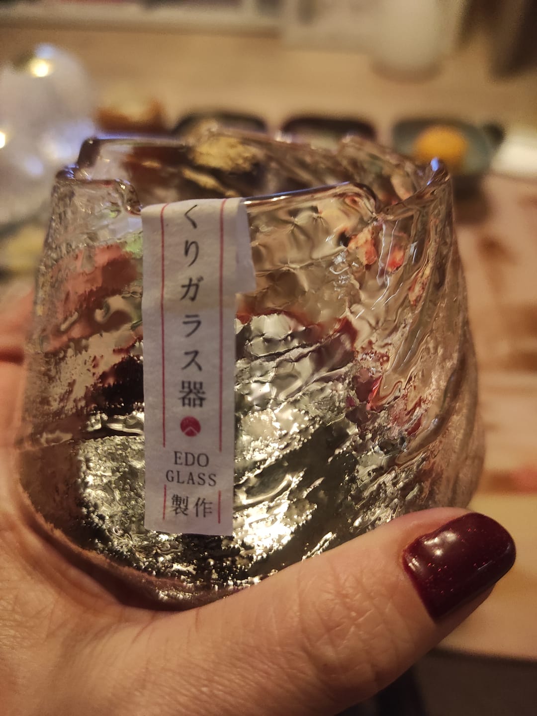 Customer photo review of Suisei - Handmade Japanese EDO Whiskey Glass