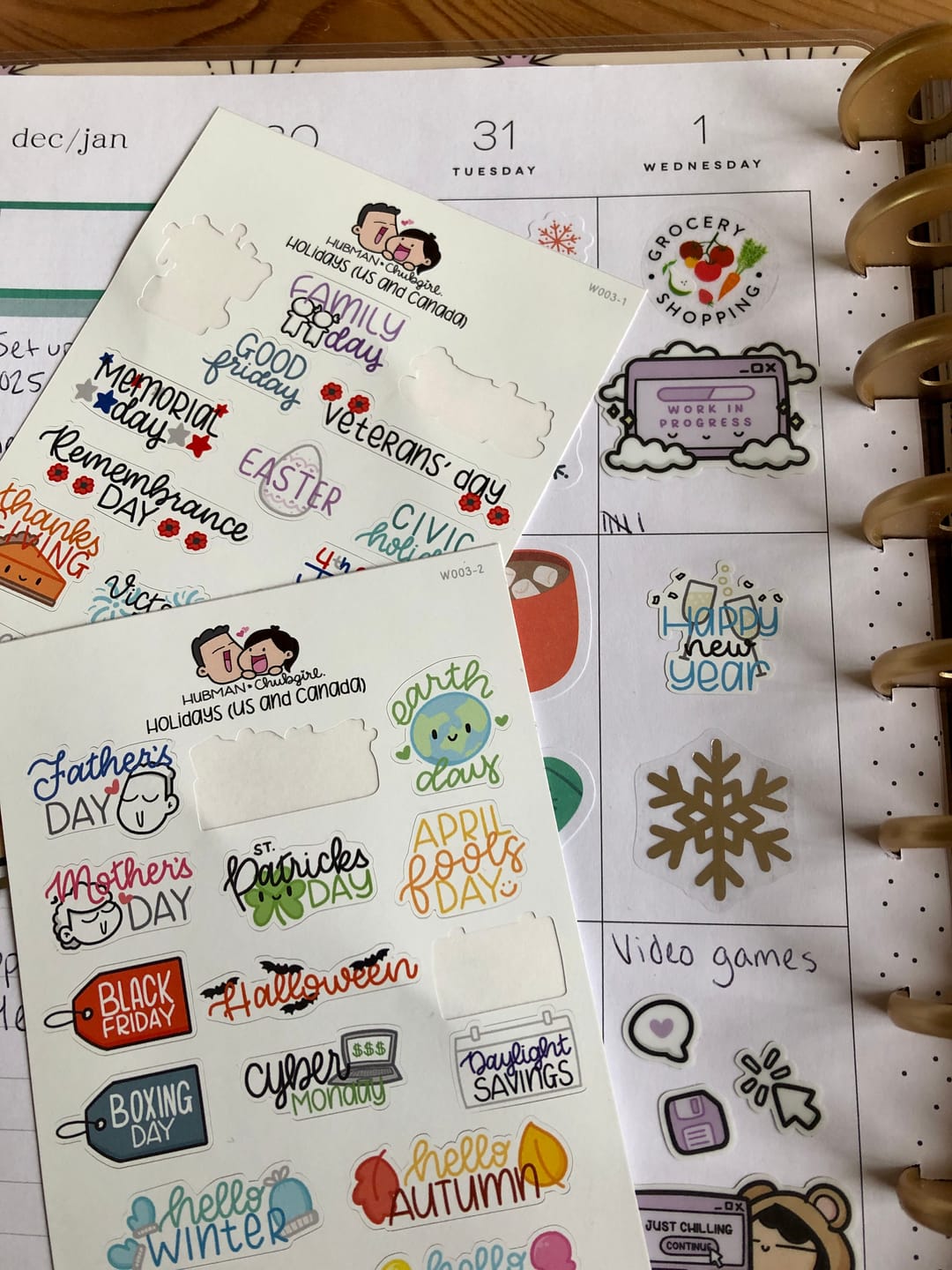 Customer photo review of Holidays Planner Stickers Set