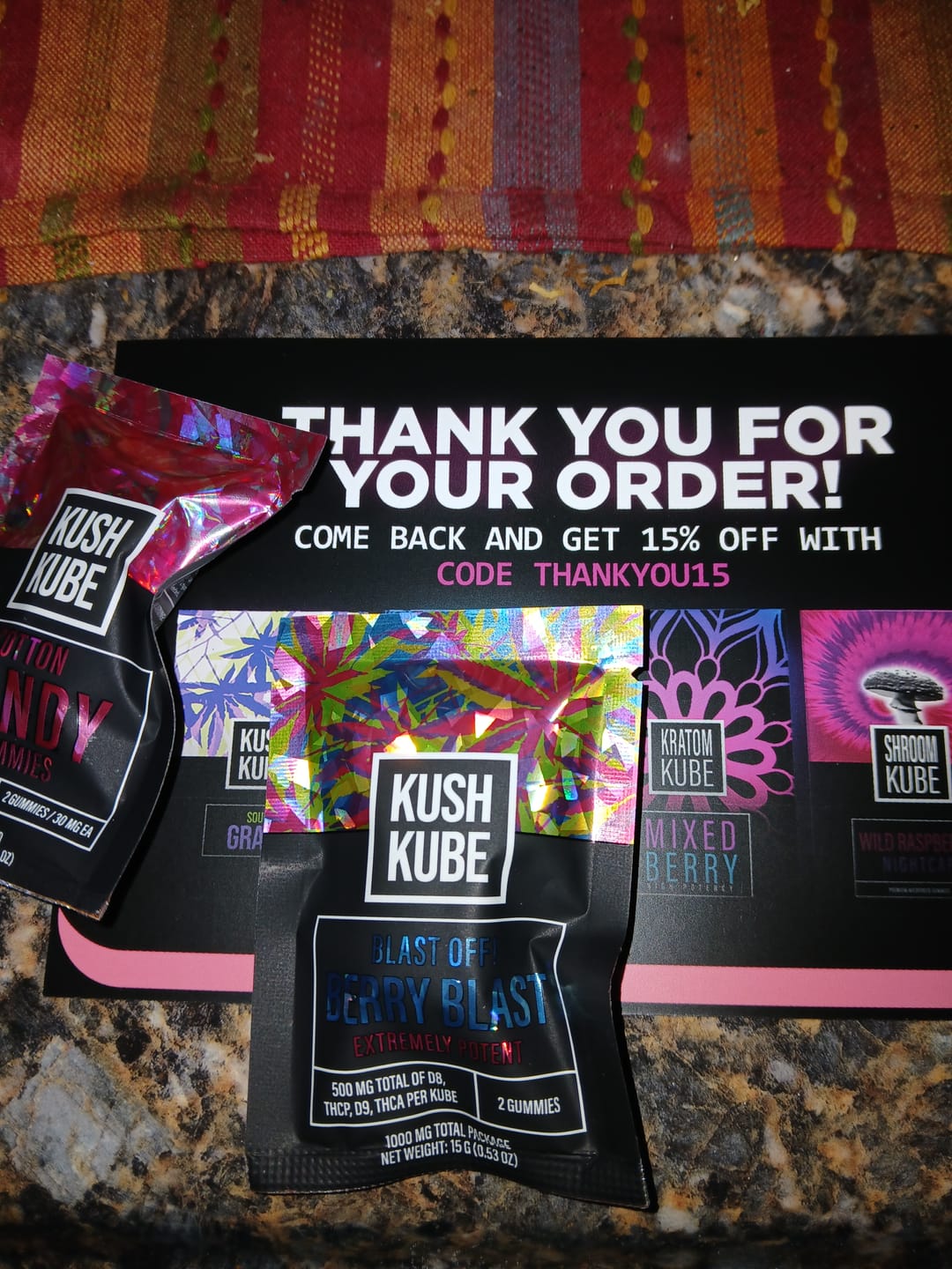 Customer photo review of Cotton Candy Kush Kube - 15mg THC